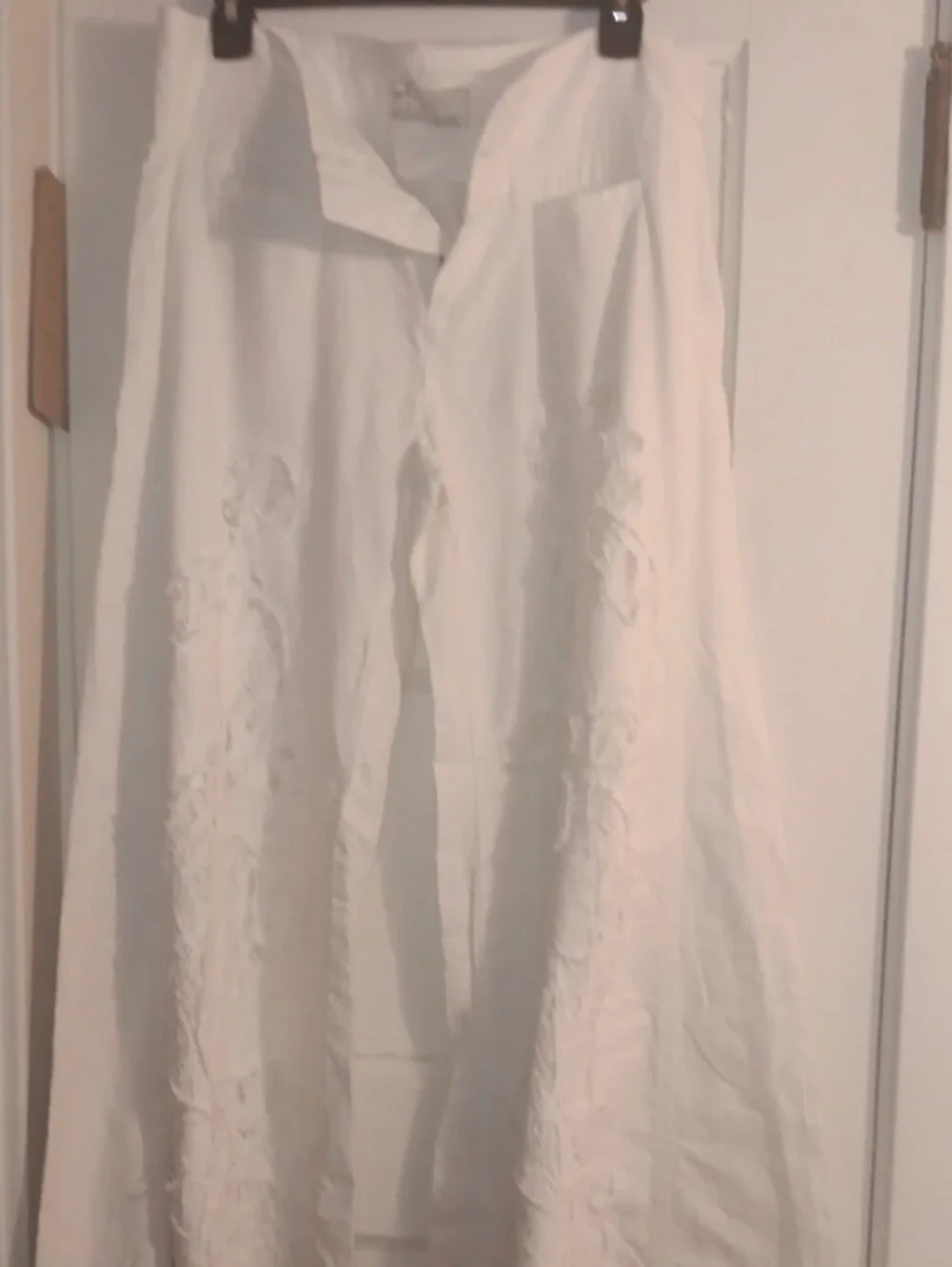 Free People Cream High-Rise Wide Leg Pants